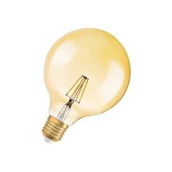 Vintage 1906 LED E27 Globe Fadenlampe Gold 125mm 7W 650lm - 824 Extra Warmweiß | Ersatz für 40W