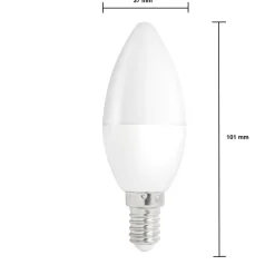Vorteilspack 10 Stück - E14 LED Kerzenlampe - Typ C37 - 6W entspricht 50W - 3000K Warmweiß