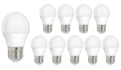 Vorteilspack 10 Stück - E27 LED Lampen - Typ G45 - 2,9 W entspricht 25W - 3000K Warmweiß