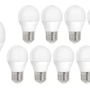Vorteilspack 10 Stück - E27 LED Lampen - Typ G45 - 4W entspricht 25W - 6400K Tageslichtweiß