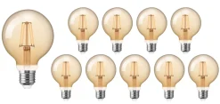 Vorteilspack 10 Stück - E27 LED Lampen - XL GLOBE - dimmbar - 4W entspricht 40W - 2200K extra Warmweiß