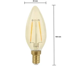 Vorteilspack 10 Stück - LED Fadenlampen - E14 Sockel C35 - 2W entspricht 25W - 2500K extra Warmweiß