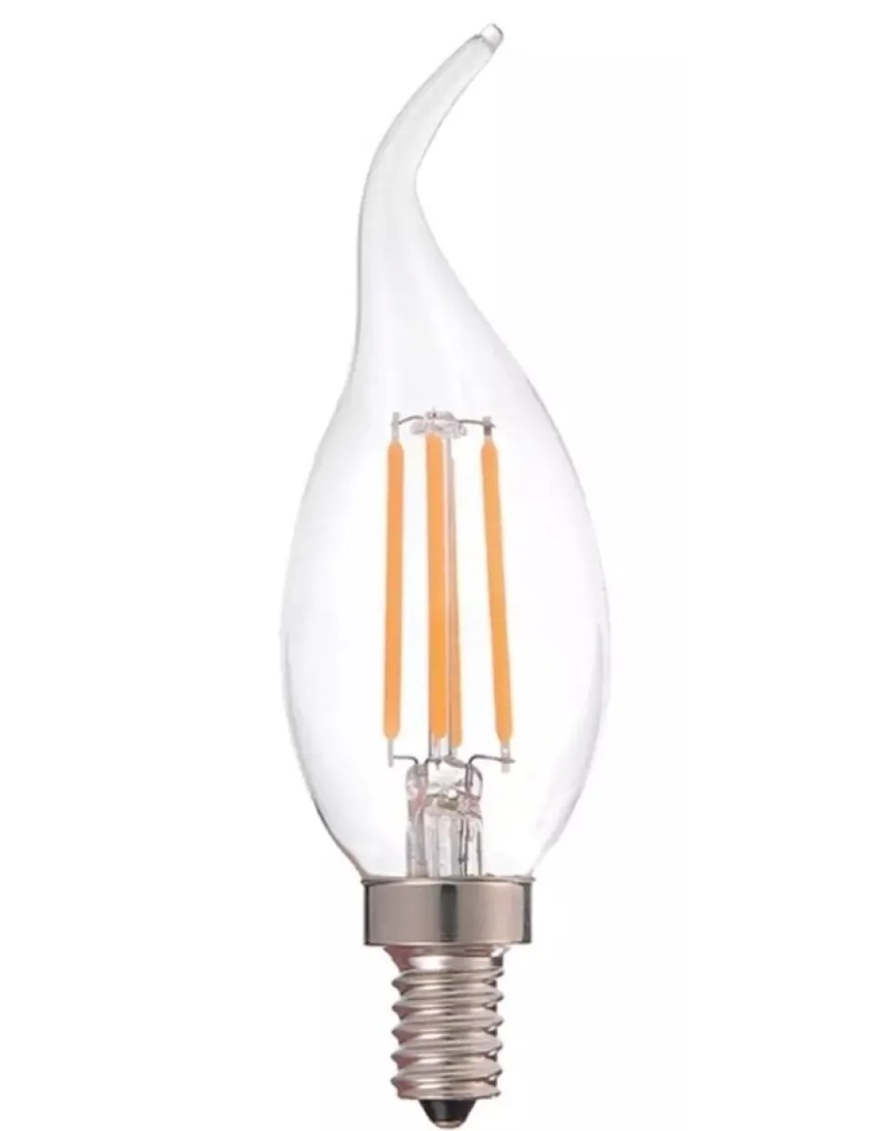 Vorteilspack 10 Stück - LED Fadenlampe Kerze dimmbar - E14 Fassung C37 - 5W entspricht 45W - 2700K Warmweiß