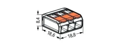 WAGO Verbindungsklemme 3-polig 0.14-4 mm² - 50 Stück