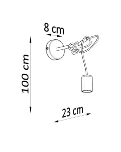 Wandleuchte EDISON Schwarz - 1x E27 Fassung - max. 60W - exkl. LED's