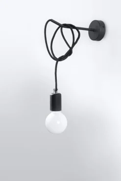 Wandleuchte EDISON Schwarz - 1x E27 Fassung - max. 60W - exkl. LED's
