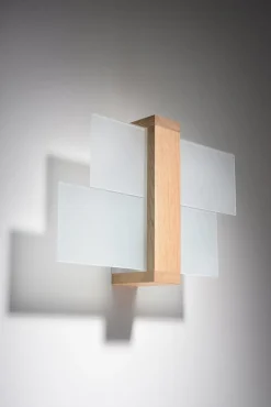 Wandleuchte FENIKS 1 Natur Holz - 1x E27 Fassung - max. 60W - exkl. LED's