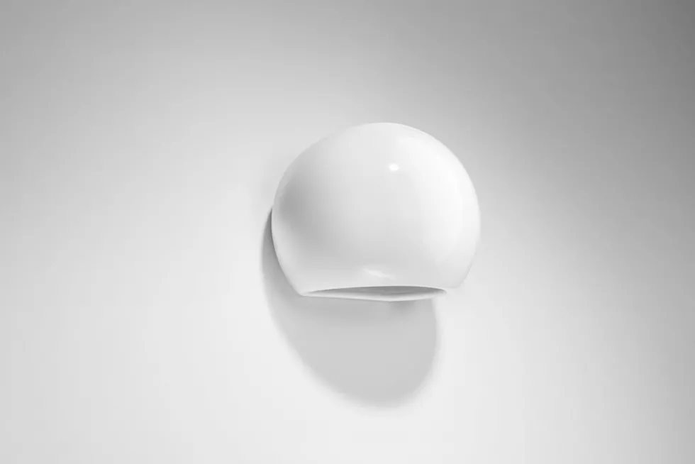 Wandleuchte GLOBE Weiß Hochglanz lackiert - 1x E27 Fassung - max. 60W - exkl. LED's