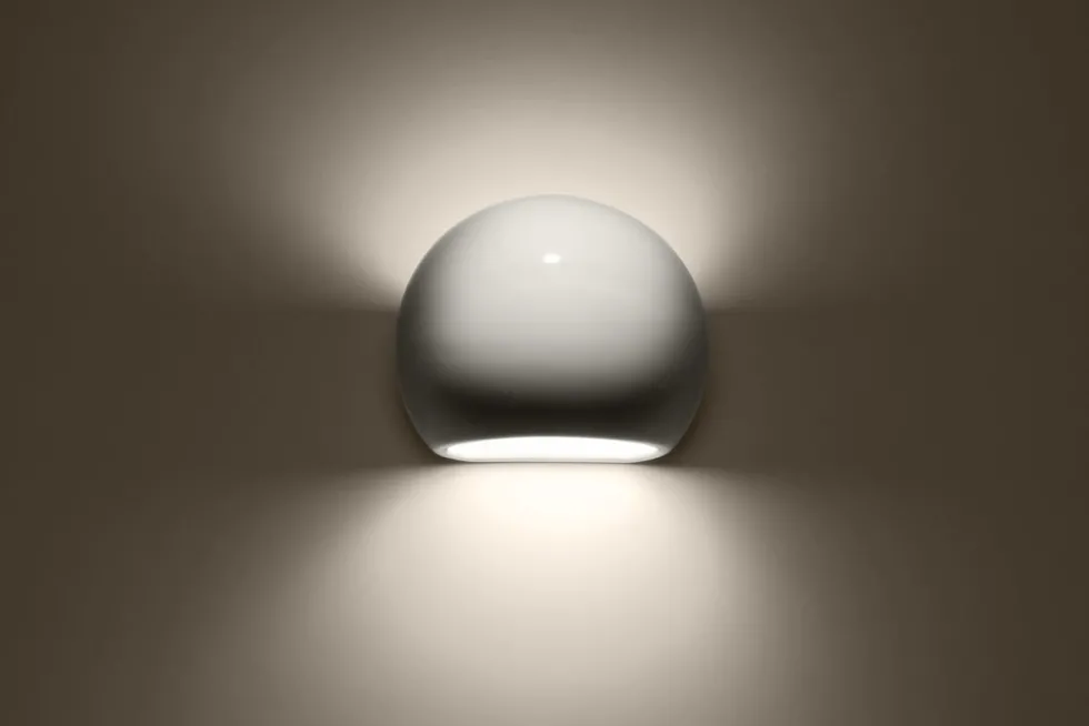 Wandleuchte GLOBE Weiß Hochglanz lackiert - 1x E27 Fassung - max. 60W - exkl. LED's
