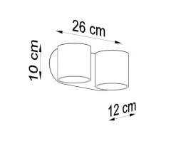 Wandleuchte ORBIS 2 Grau - 2x GU10 Fassung - max. 2x40W - exkl. LED's