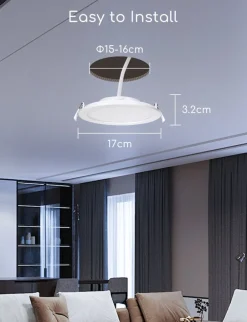 WLAN LED Einbauspot - 12W - CCT 3000K-6500K - per App steuerbar