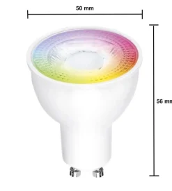 WLAN LED Spot - GU10 4,7W - RBG + CCT Alle Lichtfarben - per App steuerbar