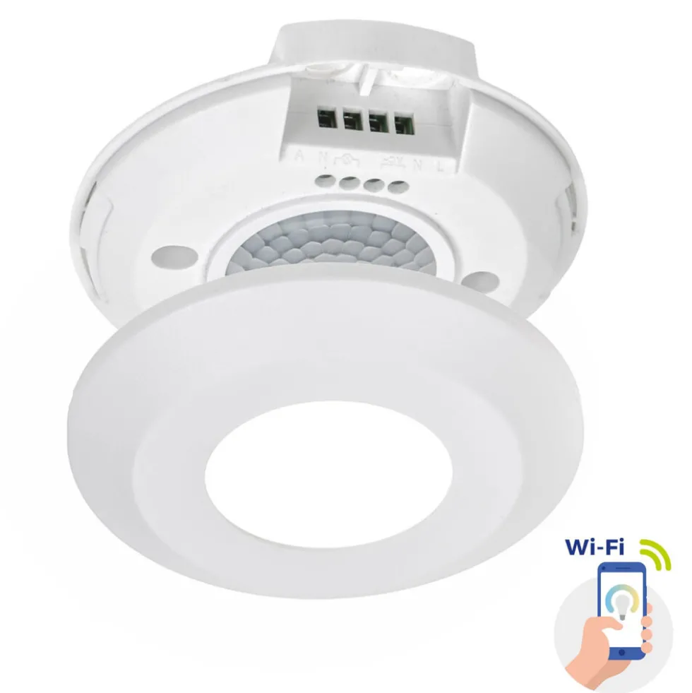 WLAN Smarter PIR Einbau Bewegungssensor dimmbar - IP20 2000W 8m
