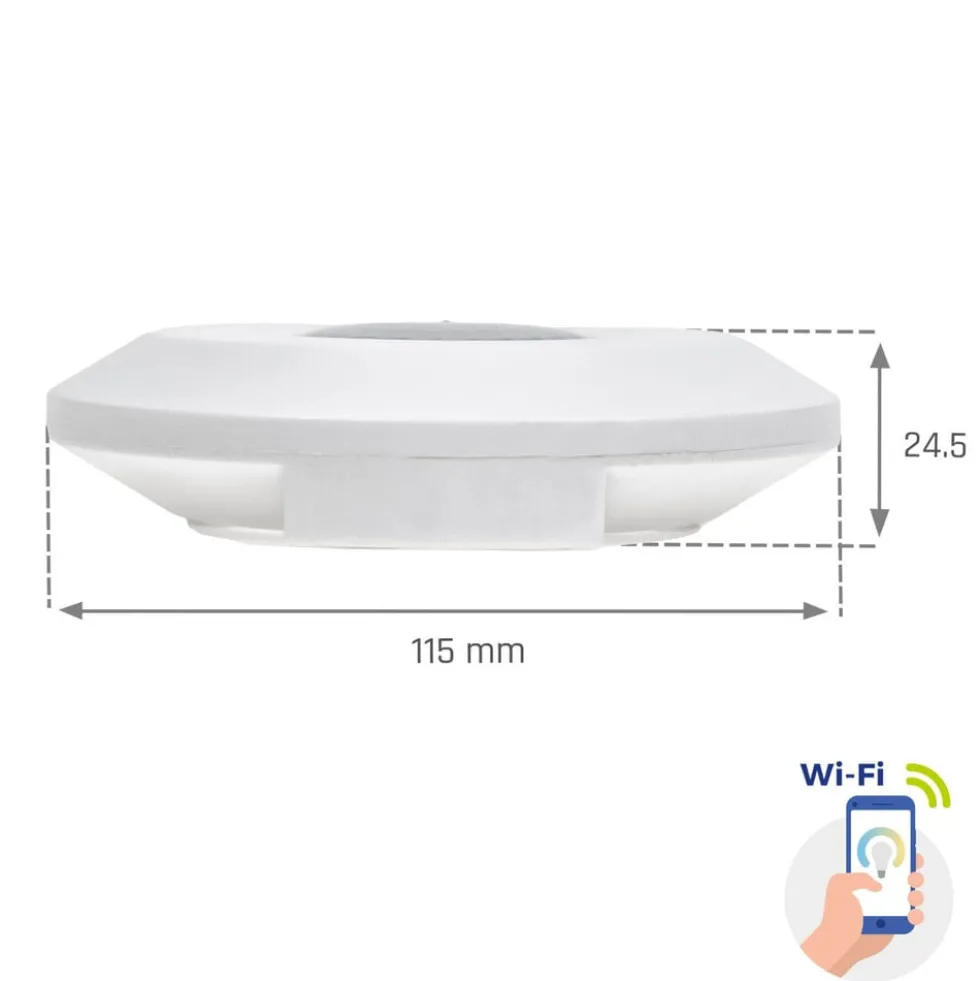 WLAN Smarter PIR Einbau Bewegungssensor dimmbar - IP20 2000W 8m